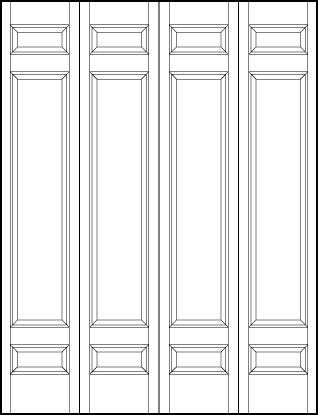 4-leaf bi-fold custom panel interior doors with six sunken panels
