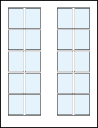 pair front glass French style doors with ten true divided lites