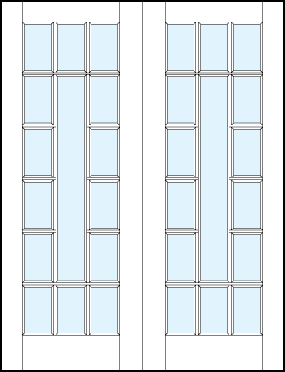 pair of front entry glass french doors with center vertical true divided lites section