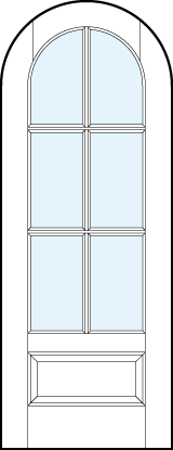 radius top custom front entry glass french doors with six true divided lites and bottom panel