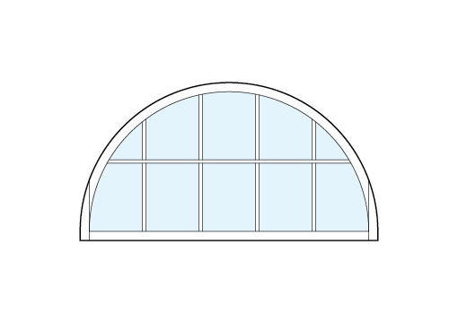 radius top front entry modern transom windows with cross true divided lites creating ten sections