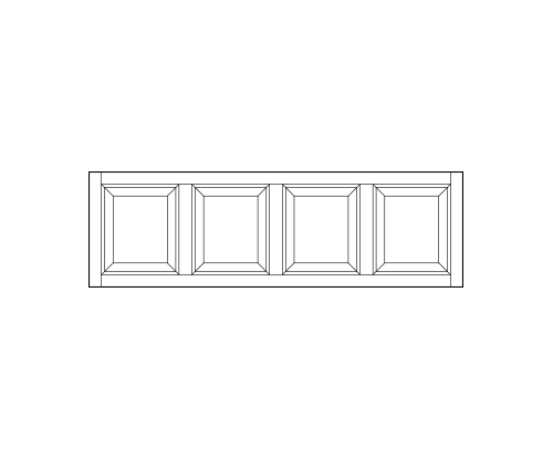 rectangle interior transom window replacement with four square wood panels