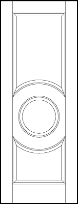 stile and rail interior door with center circle with arched sunken panels above and below