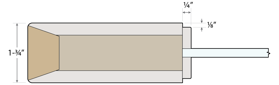 1-¾" Flush MDF Door with Glass Cross Section