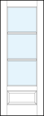 interior french doors with three horizontal true divided lites and bottom raised panel