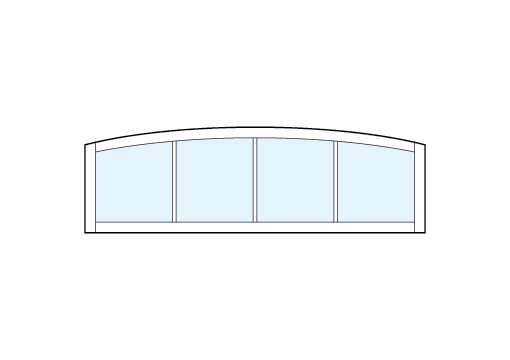 arch top front entry modern transom windows with four vertical true divided lites