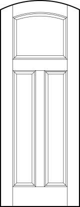 curved arch top front entry flat panel door with curved top square and sunken vertical tall bottom rectangles