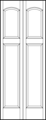 stile and rail interior door with top square with arch and large bottom rectangle sunken panels