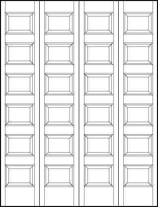 4-leaf bi-fold custom panel interior doors with six horizontal equal sunken panels