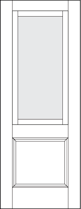 front entry screen panel doors with large bottom raised panel