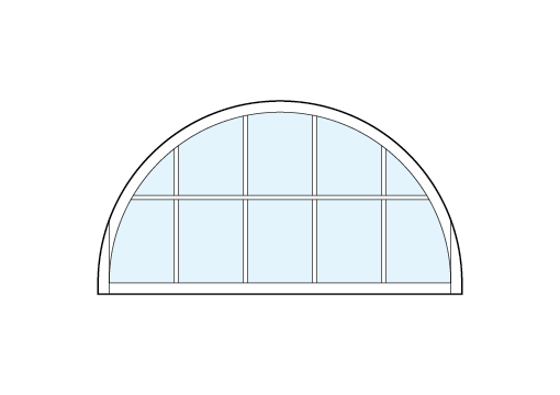 radius top front entry modern transom windows with cross true divided lites creating ten sections