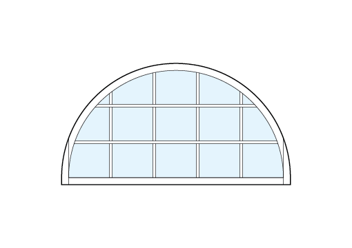 radius top front entry modern transom windows with fifteen square glass panels divided by true divided lites
