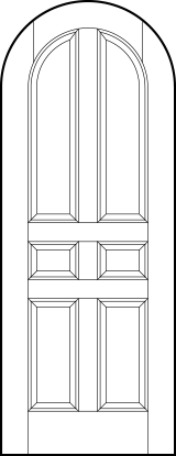 radius top custom panel front entry doors with six vertical sunken panels