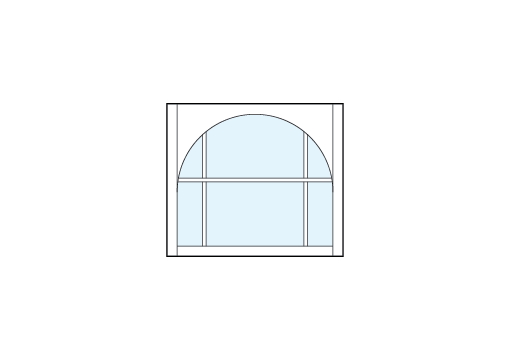 front entry craftsman style transom radius top windows with two glass panes true divided lites and four small panes