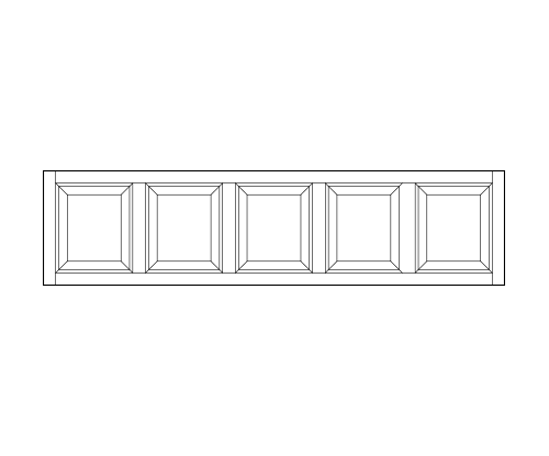 rectangle front entry transom window replacement with five square wood panels