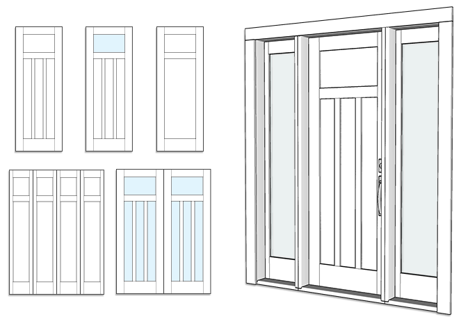 TS3190 entry door and complementary interior doors