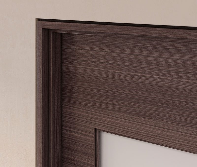 detail of new modern wood jamb with a built-in reveal