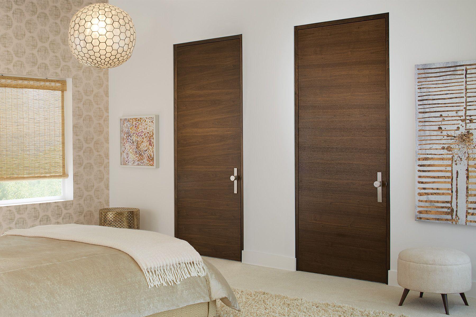 Bedroom featuring TMF1000 flush doors in walnut with Cappuccino stain