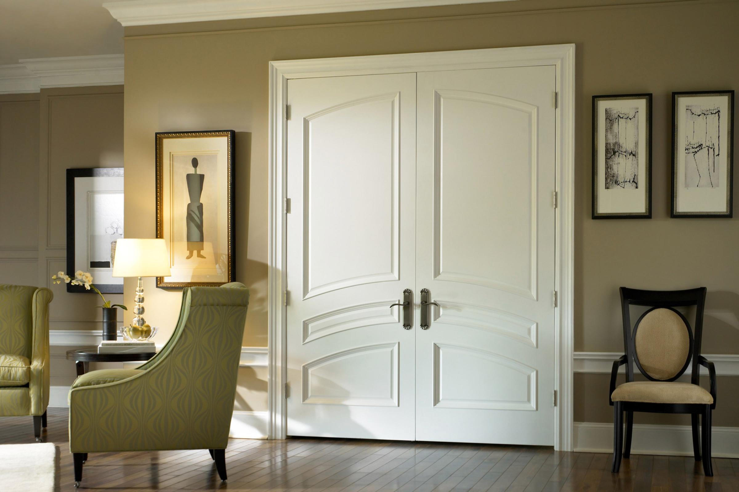 common arch pair contemporary doors with bolection moulding and scoop panels