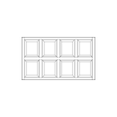 rectangle interior transom window replacement with eight square wood panels in two rows