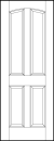 front entry flat panel door two top curved vertical sunken panels and two bottom sunken panels