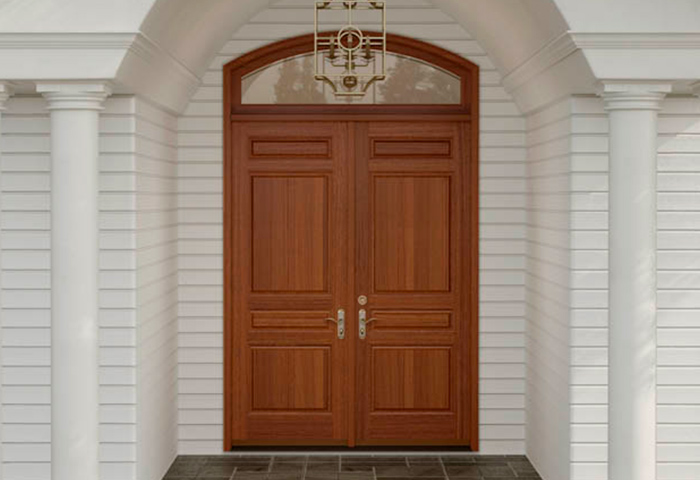 entry system with arched transom